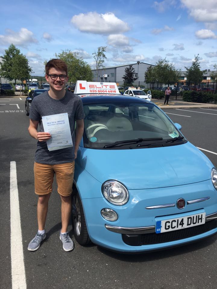 Thomas had lessons and passed in Farnborough with Adrienne