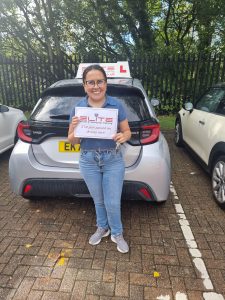 Sandra passed the Zahid after taking automatic driving lessons in Crawley
