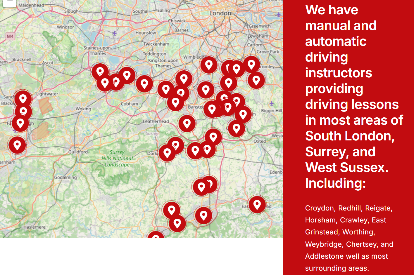 ELITE have manual and automatic driving instructors providing lessons across Surrey and Sussex